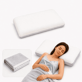 PYROEPLEEA Cooling Memory Foam Pillow Queen Size, Supportive Slow Rebound Bed Pillow with Dual-Sided Cool & Plush Cover, Neck Support Pillow for Side Back Stomach Sleepers