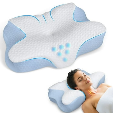 Memory Foam Pillow, Comfort Sleeping Pillow for Neck, Bed Pillow Ideal for Side, Back and Stomach Sleepers, Washable White Pillowcase, 61x41x11,5cm
