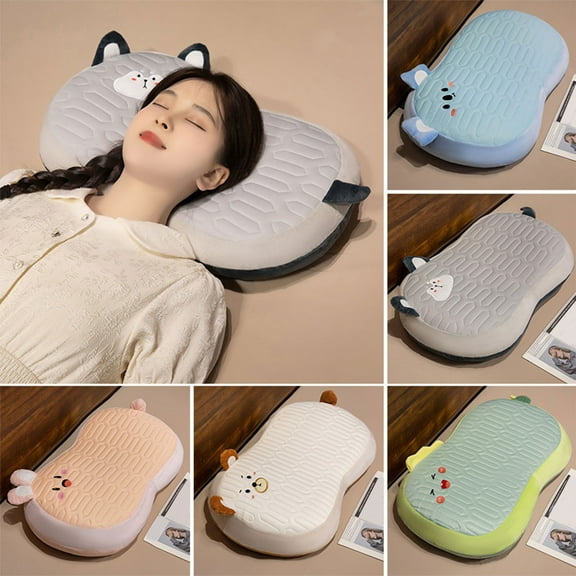 Memory Foam Pillow, Ergonomic Cooling Pillow for Neck Pain Relief, 19.69x11.81 Inches Removable Ice Silk Cover, Soft Support for Side Sleepers & Travel, Orthopedic Contour Pillow Gift