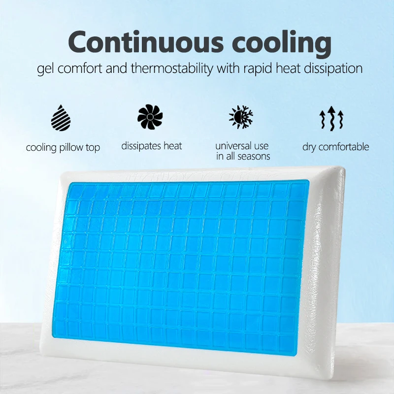 Memory Foam Pillow Long Lasting Comfort Premium Gel Cooling Pillow Cool