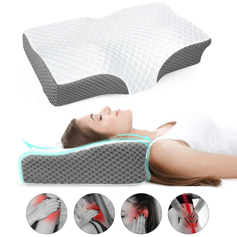 Memory Foam Pillow for Neck Pain Relief, Ergonomic Bed Pillows for Neck  Shoulder Support Contour Orthopedic Neck Pillow Cervical Pillow for Body  Side
