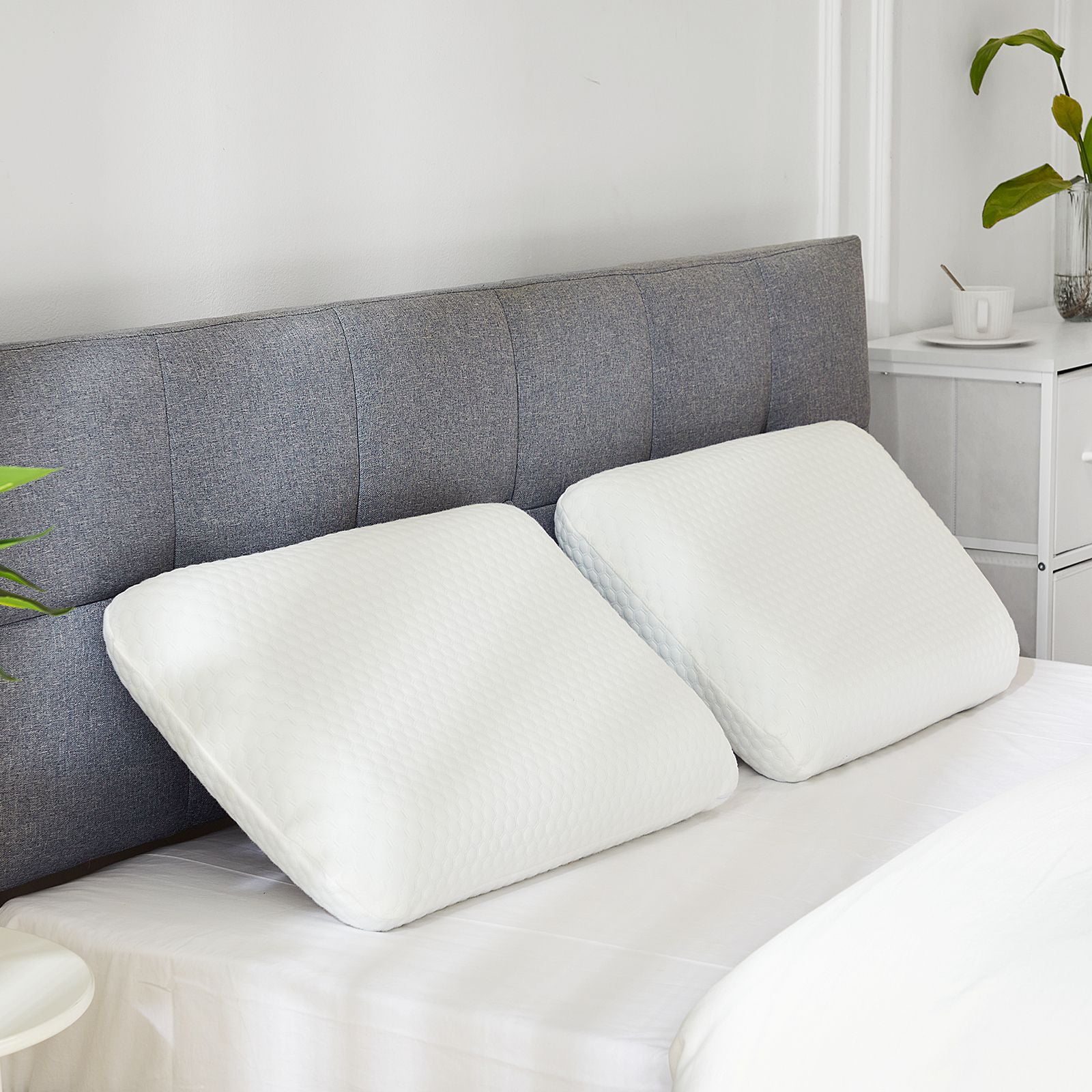 Memory Foam Pillow, Standard Size Pillows for Sleeping, Bed Pillow Soft and Comfortable, 2 Pack