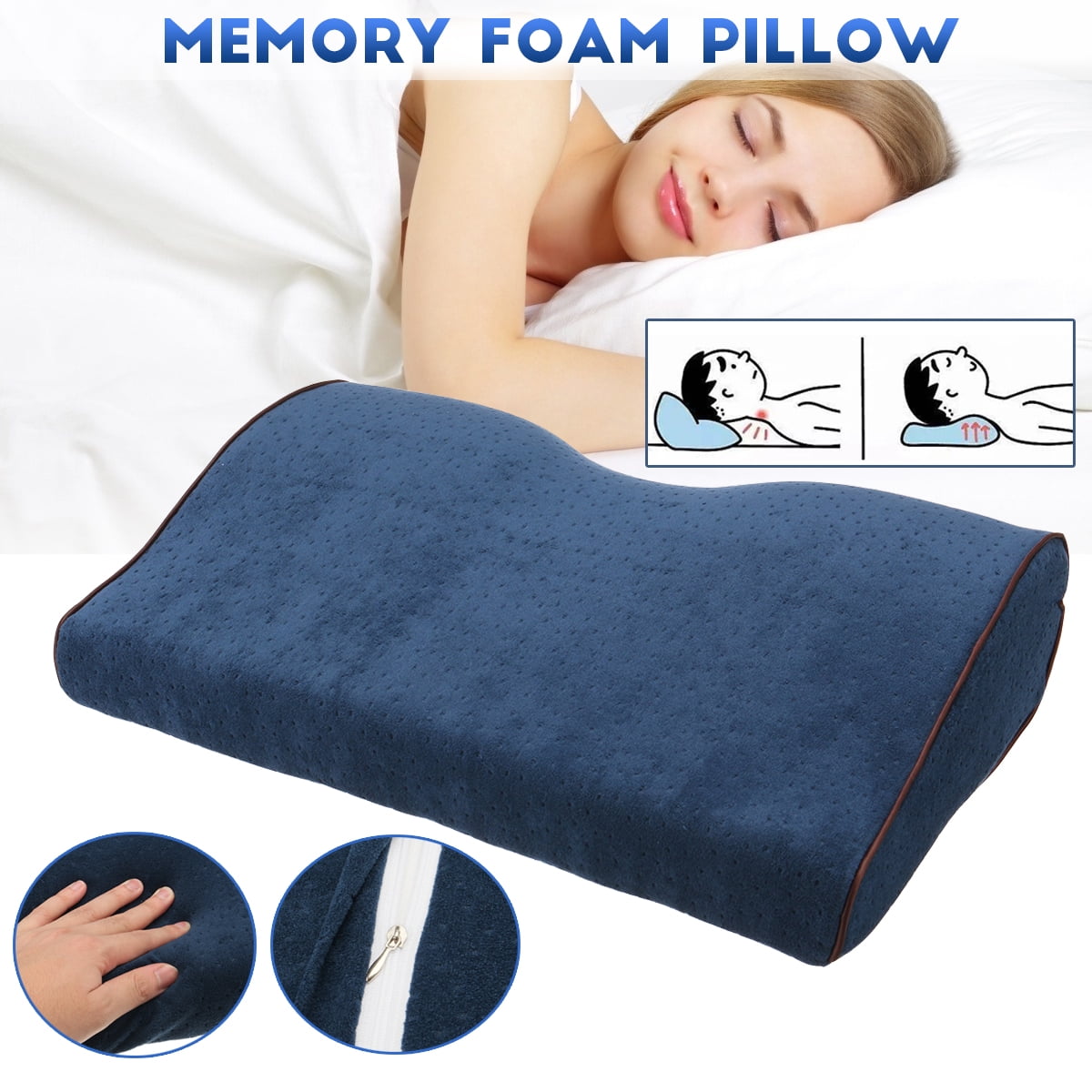 Memory Foam Pillow for Neck Pain Relief, Orthopedic Cervical Support