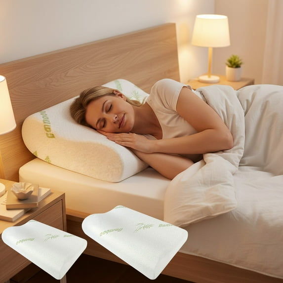 Memory Foam Pillow under $5! CQCYD Cervical Support Pillow for Neck Pain Relief Breathable Bed Pillow for Side Back Stomach Sleepers