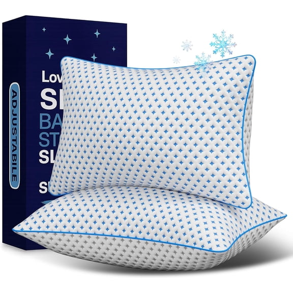 Memory Foam Pillows 2 Pack Adjustable Loft Cooling Pillows King Size Set of 2 for Sleeping, Firm, Supportive, and Breathable Design for Hot, Side, Back, and Stomach Sleepers