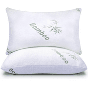 Sleepavo Memory Foam Bed Pillows Queen Size Set of 2 - Cooling Sleeping Pillows for Adult & Kids