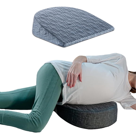 Memory Foam Pregnancy Pillow, For Pregnant Women, Maternity Pillow, Grey | Pillow Wedge For Belly & Back Support -Perfect Pregnancy Gift For Time Mom | Sleeping, Resting, Multipurpose Use
