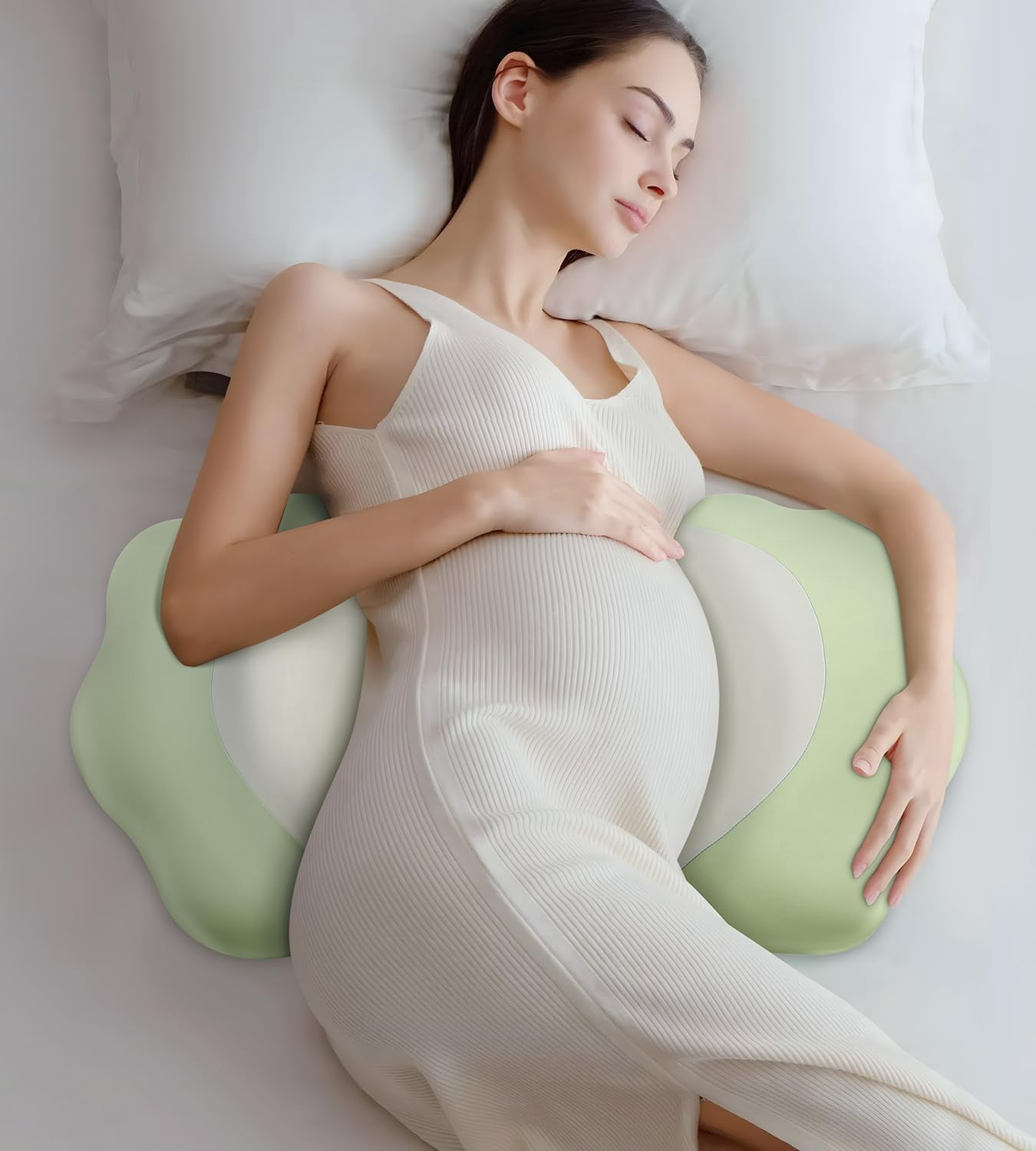 Memory Foam Pregnancy Pillows for Sleeping, Side Sleeper Maternity Pillow Support for Back Belly HIPS, Adjustable Wedge Pillow for Pregnant Women, Side Sleeping Pregnant Pillows with Pillowcase