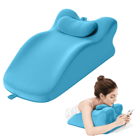 Memory Foam Reading Pillow & Wedge Pillow for Bed, Ergonomic Couples Pillow for Sitting, Lying & Relaxation, Ideal Gift for Comfort and Sleep – Gray