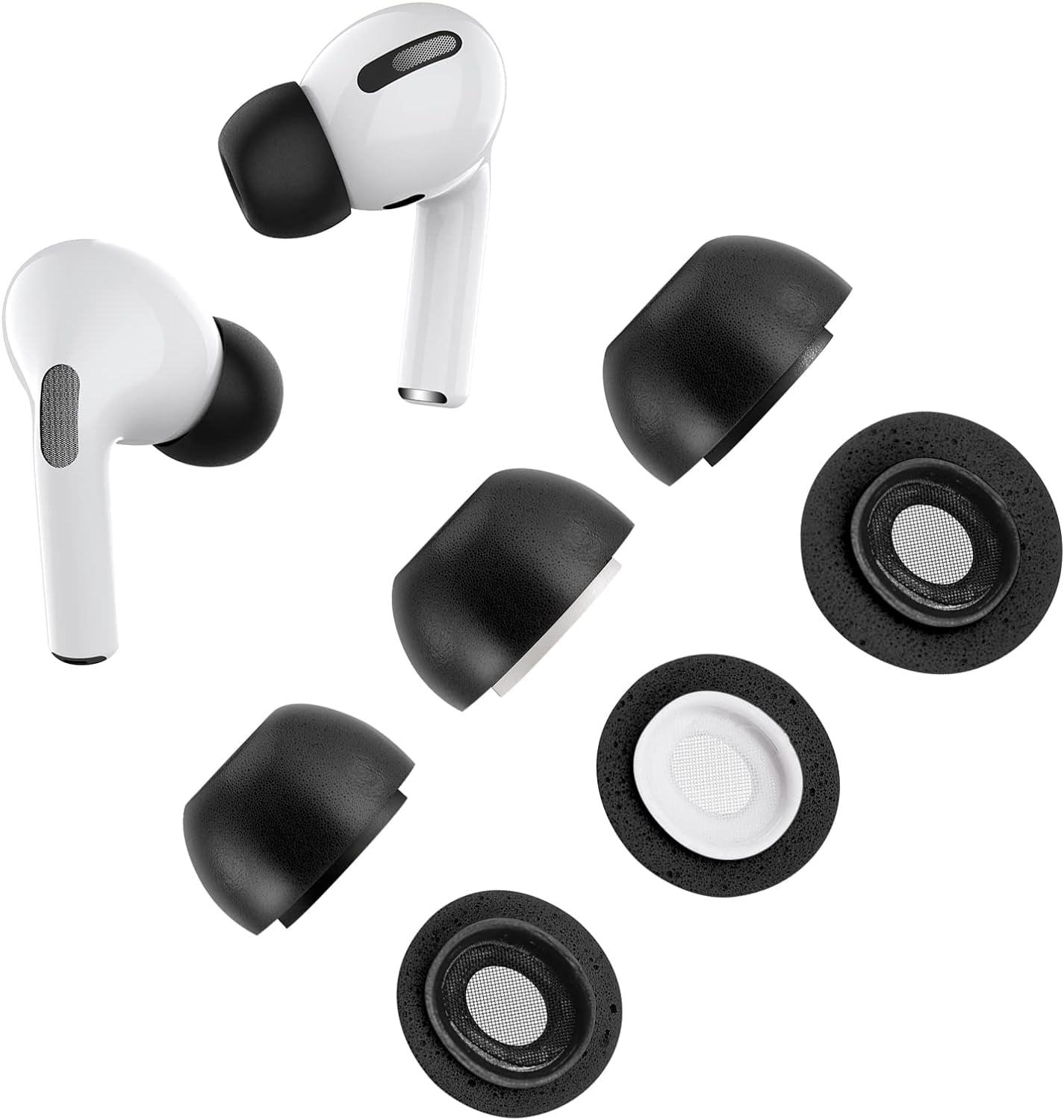 Memory Foam Replacement Premium Ear Tips for Apple Airpods Pro Wireless Earbuds, Ultra-Comfort, Noise Reduction, Anti-Sl