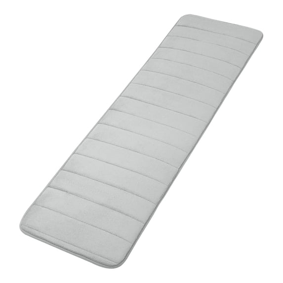 Memory Foam Rug Pad, Extra-Long Bathroom Memory Foam Water-Absorbing Non-Odorous Mat, Pruboru Water Absorbent And Machine Washable Bath Rug Runner for Bathroom Shower (1Pc, Gray, 15.7In × 47.2In)