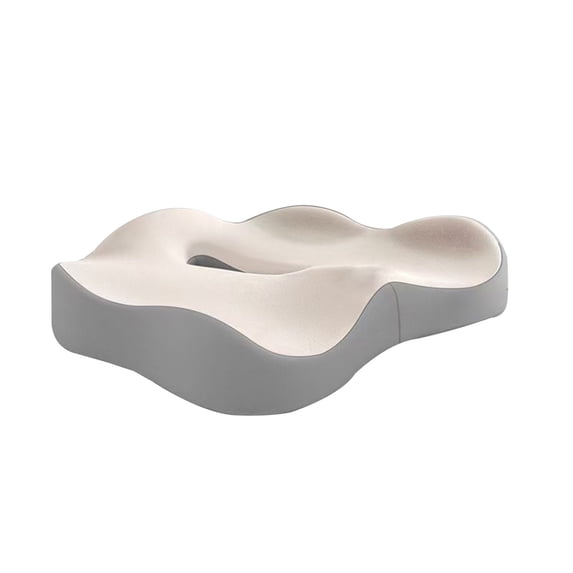 Memory Foam Seat Cushion, Beige, Hip And Back Support For Long Sitting, Ergonomic And Comfortable Office Chair Pad