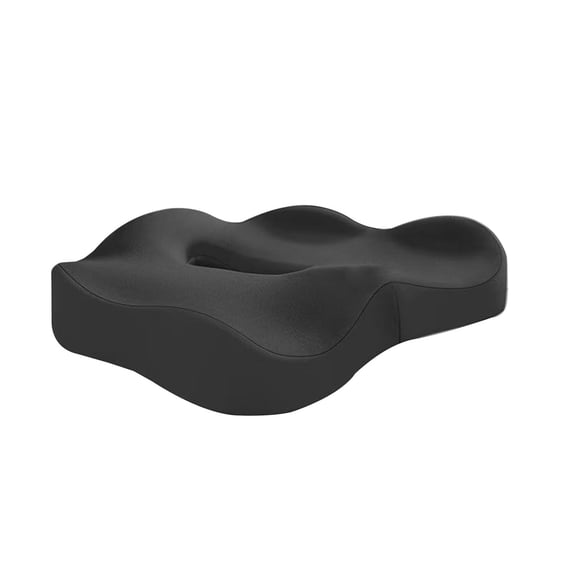 Memory Foam Seat Cushion, Black, Hip And Back Support For Long Sitting, Ergonomic And Comfortable Office Chair Pad