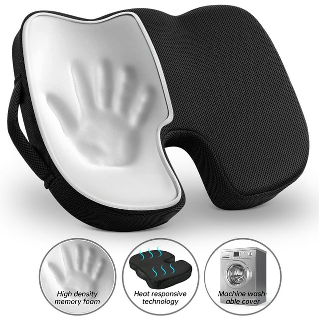 Orthopedic Memory Foam Seat Cushion for Back Pain & Sciatica Relief Universal Gel Chair Pillow