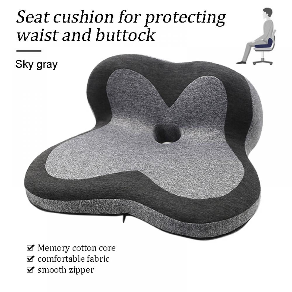 Plixio Memory Foam Seat Cushion - Chair Pillow for Sciatica, Coccyx, Back & Tailbone Pain Relief - Orthopedic Chair Pad for