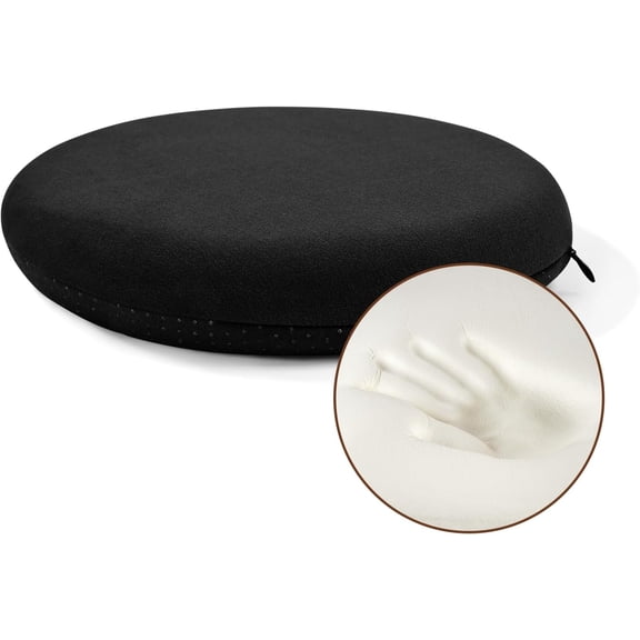Memory Foam Seat Cushion, Dia 13" Soft Velvet Round Stool Cushion Anti-Slip Chair Pads, S,