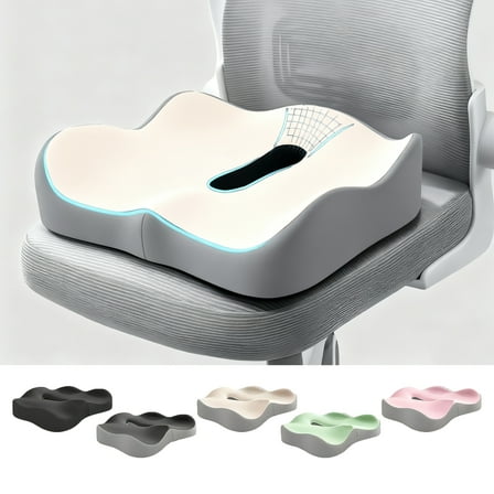 Memory Foam Seat Cushion Ergonomic Coccyx Support Thick Padding Non Slip Bottom Office Home Chair Car Wheelchair Use High Density Foam Portable Design,Ccwuwei