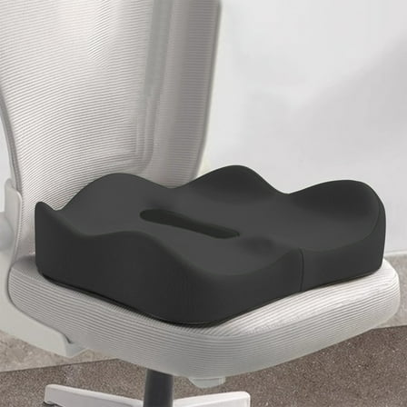 Memory Foam Seat Cushion for Office Chair & Car – 15.75x13.78x2.76in, Ergonomic Coccyx Support, Non-Slip Bottom, Breathable Polyester, Slow Rebound, Blcak