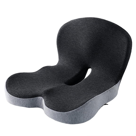 Memory Foam Seat Cushion for Office Chair & Car - Orthopedic Coccyx Pillow with Hole for Sciatica, Tailbone & Hip Pain Relief - Breathable, Non-Slip, Washable Cover