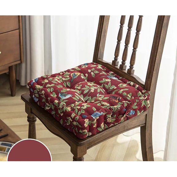 Memory Foam Seat Cushion - Square Magpie Printed Pillow for Chair, Sofa, Floor | Removable Cover | Supportive & Comfortable