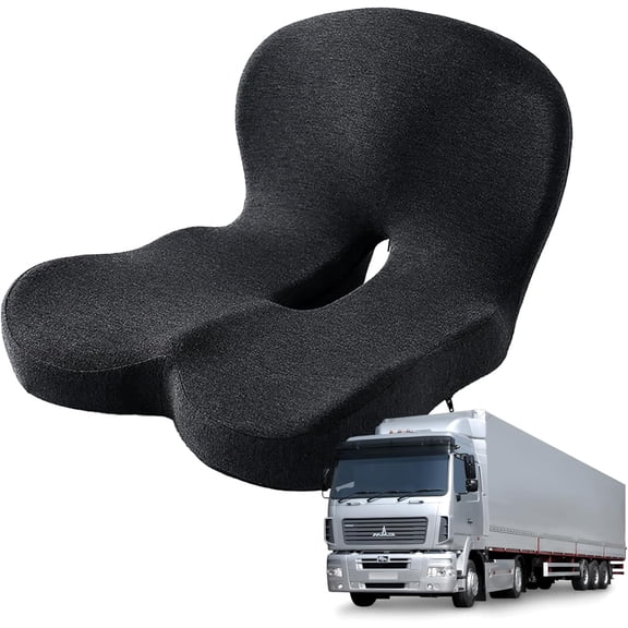 Memory Foam Seat Cushion for Truck Drivers, Office Chairs & Car Seats Back Support Sciatica Relief Pillow for Tailbone Ergonomic Pressure Relief Pad for Long Sitting & Driving