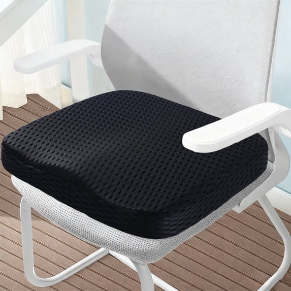 Memory Foam Seat Cushion for Office Car Chair, Slow Recovery Square Cushion for All Seasons, Non-Slip Chair Pad