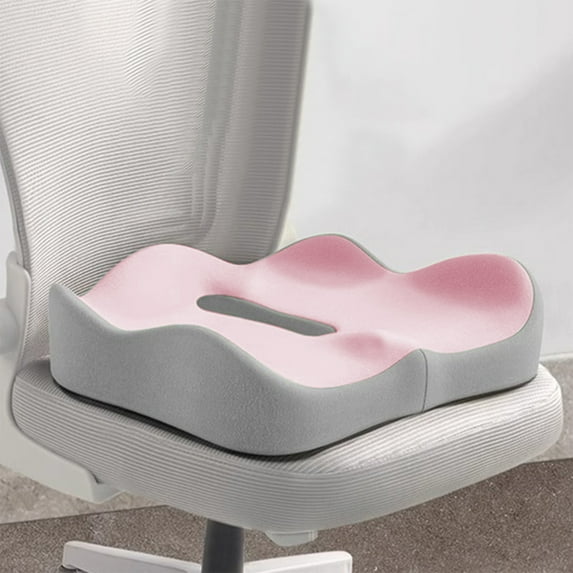 Memory Foam Seat Cushion for Office Chair with Ergonomic Coccyx Support - Non Slip Bottom for Car Home Wheelchair Pain Relief