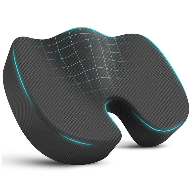 JFFJ Memory Foam Cushion Car Office Wheelchair Alleviates Tailbone and Sciatic Pain While Providing All day Comfort Height 2.6 in Walmart