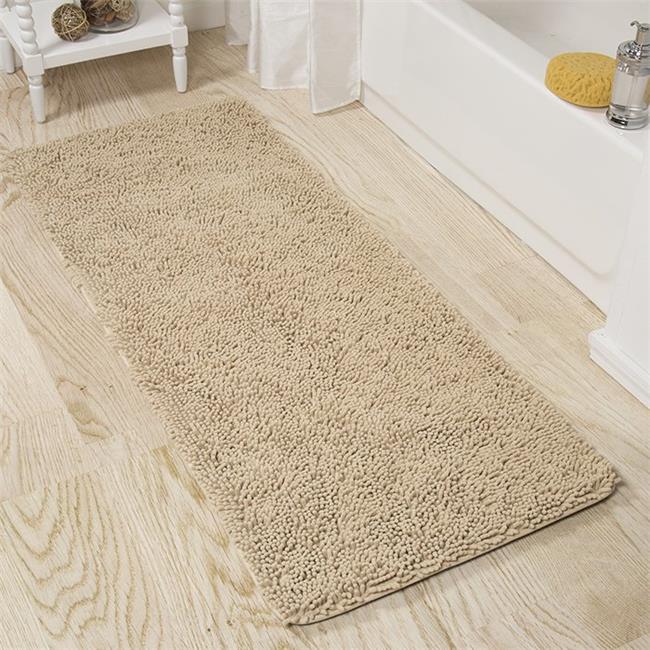 Memory Foam Shag Bath Mat Ivory 2ft. x 5ft.