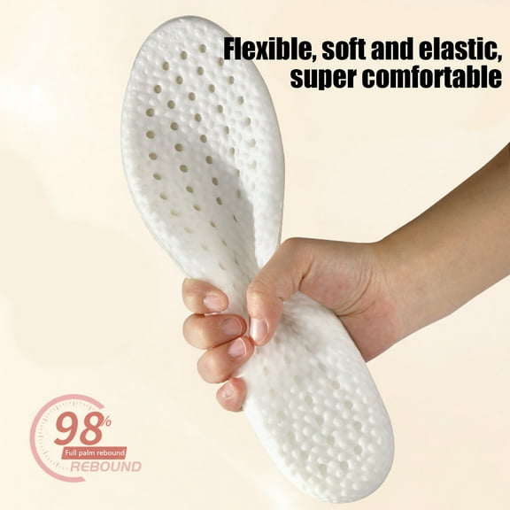 Memory Foam Shoe Insoles, Shock Absorption Inserts Arch Support Cushioning Thick Sports Insoles for Men Women (37)