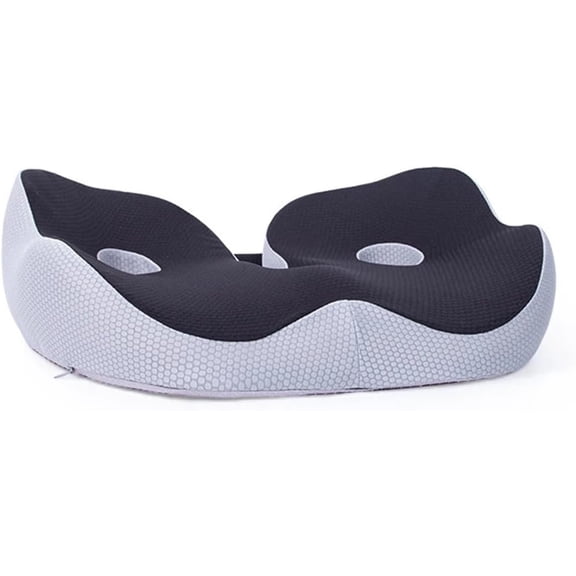 Memory Foam Sit Bone Relief Seat Cushion for Butt Lower Back Hamstrings HIPS Ischial Tuberosity Reduce Fatigue for Chair(Black)