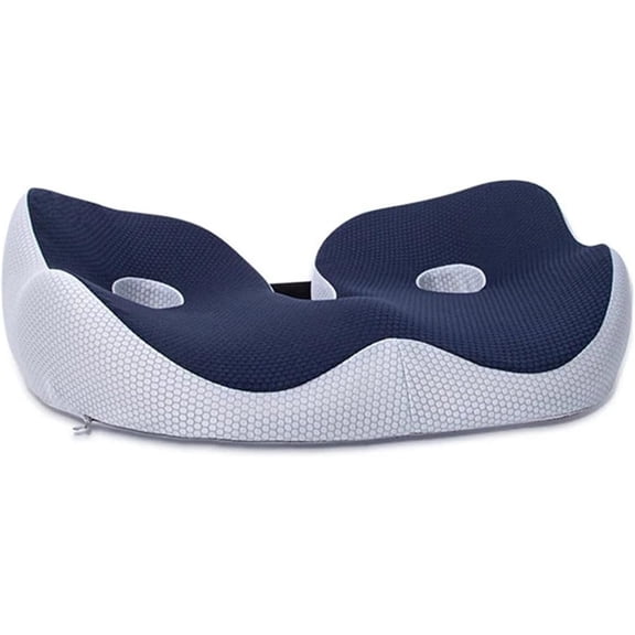 Memory Foam Sit Bone Relief Seat Cushion for Butt Lower Back Hamstrings HIPS Ischial Tuberosity Reduce Fatigue for Chair(Navy Blue)