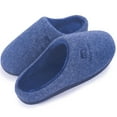 thumbnail image 1 of Memory Foam Slippers for Women and Men Soft Warm House Shoes Indoor/Outdoor Anti-skid Sole, Felt-Blue 40/41, 1 of 7