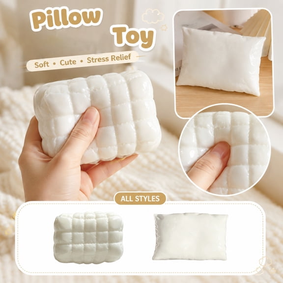 Memory Foam Slow Squishy Pillow Toy, Soft Sensory Stress Relief Fidget Toy for Adults Kids, Portable Slow Rebound Squeeze Toy
