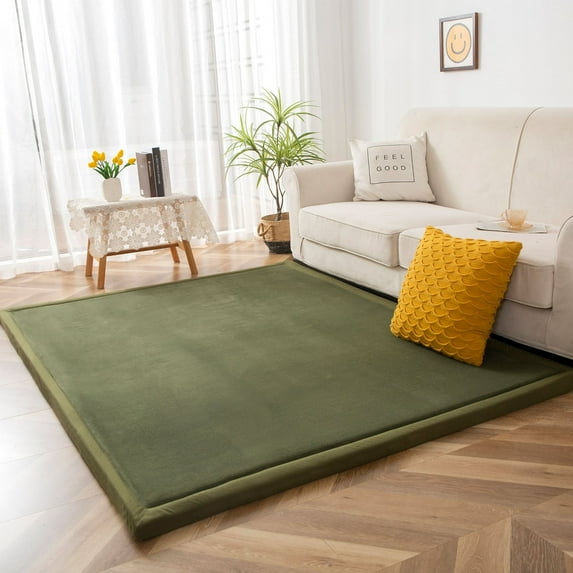 COSMOGO Memory Foam Soft Padded Baby Play Mats Area Rug with Non-Slip Bottom 5' x 7' - Green