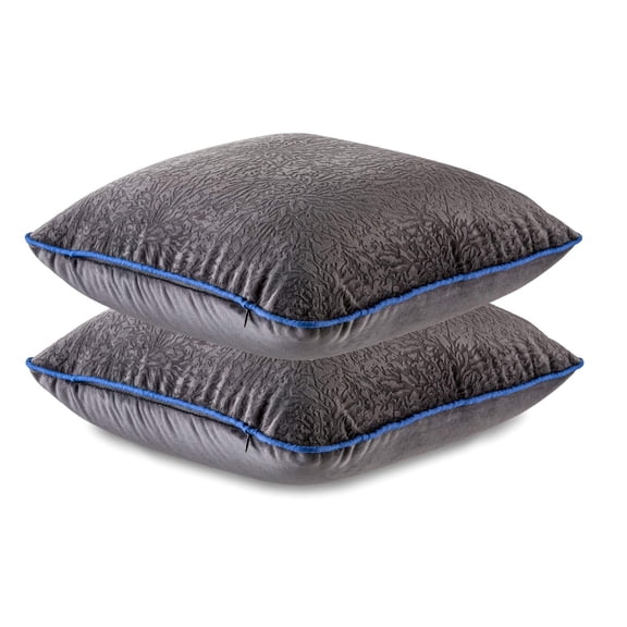 Memory Foam Square Cushion Insert Pillow Filler, Black Color - 13 X 13 Inch | For Sofa, Chair, Car & Back Support | Aesthetically Appealing Outer Covers, Long Lasting - Set Of 2