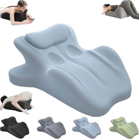Memory Foam Support Pillow,2026 Upgrade Ergonomic Memory Foam Wedge Pillow,27° Ergonomic Contoured Lounger Cushion for Back,Lumbar and Body Support,Multi-Functional Comfort Pillow
