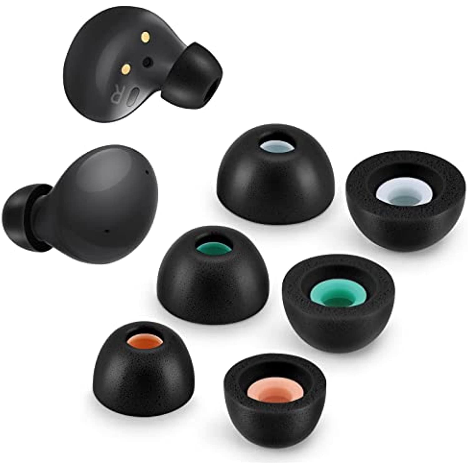 Memory Foam Tips for Samsung Galaxy Buds 2 / Plus/Beats Studio Buds, No Silicone Eartips Pain, Anti-Slip Replacement Ear