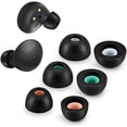 thumbnail image 1 of Memory Foam Tips for Samsung Galaxy Buds 2 / Plus/Beats Studio Buds, No Silicone Eartips Pain, Anti-Slip Replacement Ear Tips, Fit in The Charging Case, 3 Pairs (Assorted Sizes S/M/L, Black), 1 of 7