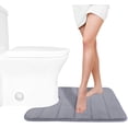 thumbnail image 1 of Memory Foam Toilet Bath Mat U-Shaped, Commode Contour Rug, Soft and Comfortable, Super Water Absorption, Non-Slip, Thick, Machine Wash and Easier to Dry for Bathroom, 24 X 20 Inches, Gray, 1 of 6