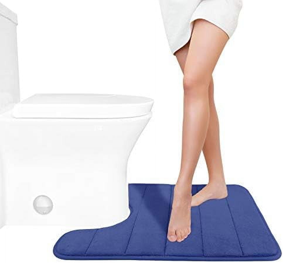 Memory Foam Toilet Bath Mat UShaped, Soft And Comfortable, Super Water Absorption, NonSlip