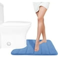 thumbnail image 1 of Memory Foam Toilet Bath Mat U-Shaped, Soft and Comfortable, Super Water Absorption, Non-Slip, Thick, Machine Wash and Easier to Dry for Bathroom Commode Contour Rug, 24 X 20 Inches, Blue, 1 of 6