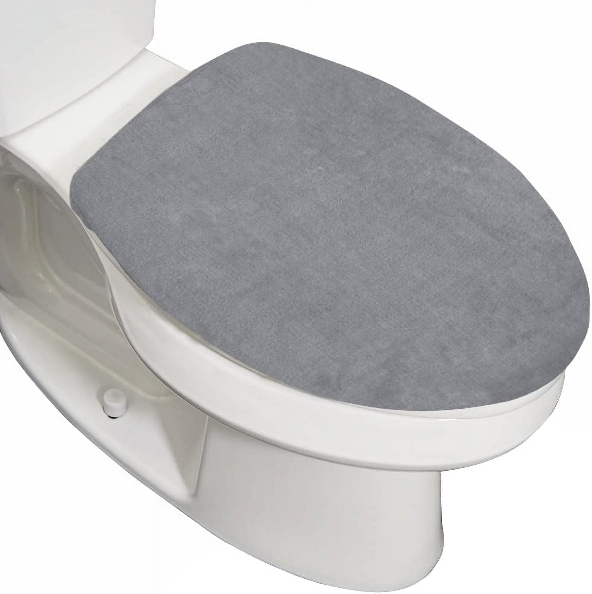 Memory Foam Toilet Seat Cover Graphite, Soft Velvet, Universal Fit