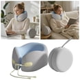thumbnail image 1 of Memory Foam Travel Neck Pillow Adjustable Drawstring Support Head Rest Breathable Neck Cushion For Airplane Car Office(Blue-23Cm), 1 of 4