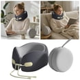 thumbnail image 1 of Memory Foam Travel Neck Pillow Adjustable Drawstring Support Head Rest Breathable Neck Cushion For Airplane Car Office(Grey-23Cm), 1 of 3