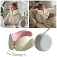 thumbnail image 1 of Memory Foam Travel Neck Pillow Adjustable Drawstring Support Head Rest Breathable Neck Cushion For Airplane Car Office(Pink-23Cm), 1 of 4
