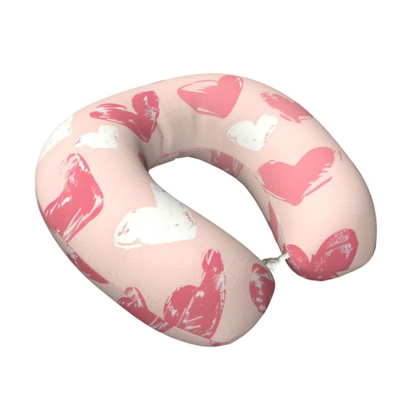 Memory Foam Travel Neck Pillow For Airplane Car Home Portable Soft Plush Removable Washable Cover Neck Support Pillows Happy Mother'S Day Overlapping Hearts