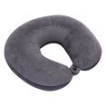 thumbnail image 1 of Memory Foam Travel Neck Pillow for Airplane, Car, and Train, Grey U-Shaped Support Pillow for Sleeping, Comfortable Plane Neck Cushion with Washable Cover, 1 of 9