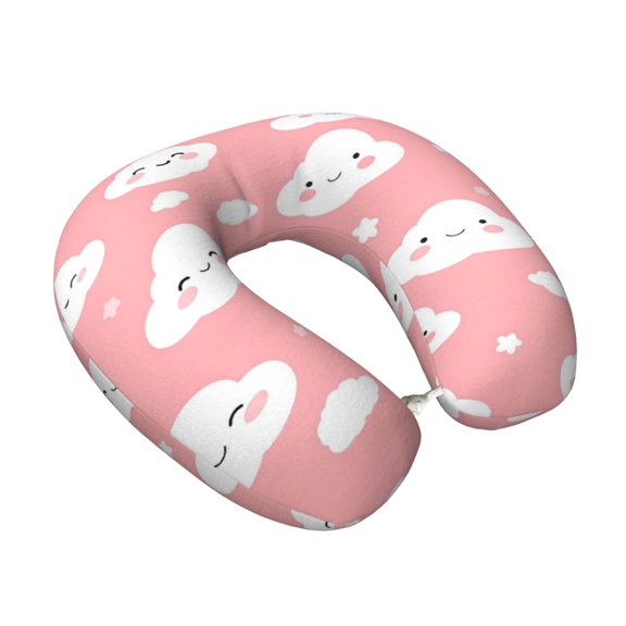 Memory Foam Travel Neck Pillow For Airplane Car Home Portable Soft Plush Removable Washable Cover Neck Support Pillows Cute Cloud