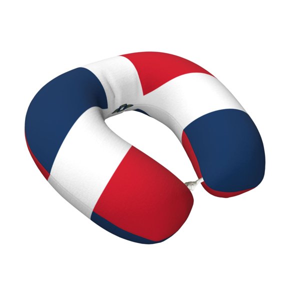 Memory Foam Travel Neck Pillow For Airplane Car Home Portable Soft Plush Removable Washable Cover Neck Support Pillows Dominican Republic Flag